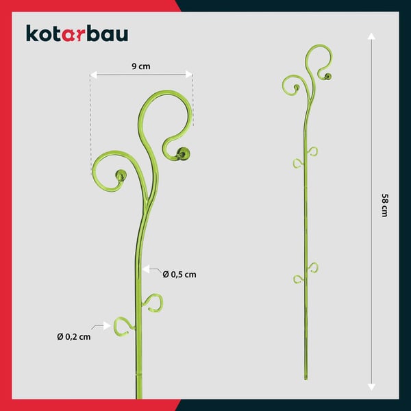 KOTARBAU® set med 11 cm keramisk blomkruka och 58 cm grönt växtställ, orkidéset