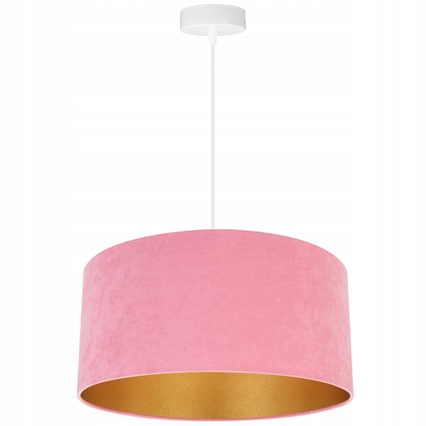 HÆNGENDE LAMPE LOFTSKRONE GYLDEN FLØJLSSKÆRM