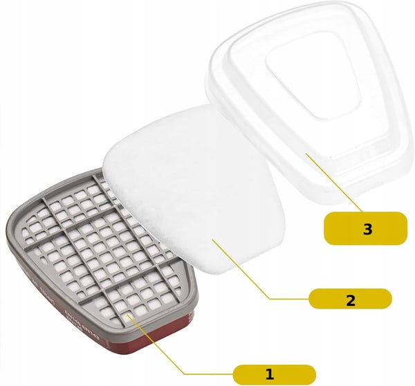 Maalinsuojan puolinaamari 6200 + 2 kpl hiilikuituisia osia + 12 kpl suodatinta + lasit