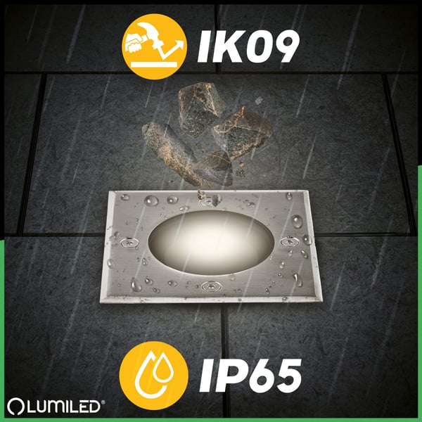 Forsænket lampe i jorden GU10 IP65 IK09 Firkantet CATIO 2 LUMILED