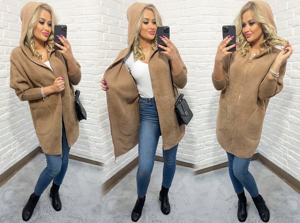 ALPACA LYNLÅSFRAKKE ULD FARVER oversize LANG KAMEL