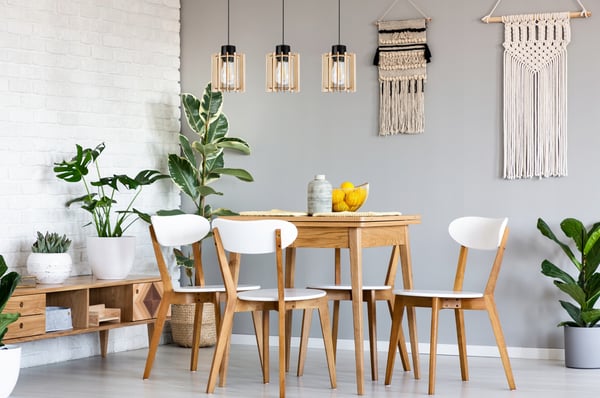Hængende lampe, loftslysekrone, træ, LED lampeskærm