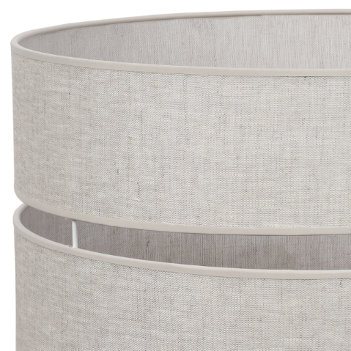 DUO HÆNGELAMPE I HØR, HVID, 1 FLAD LAMPE, BEIGE, LAMPESKÆRM, L01, 40 CM