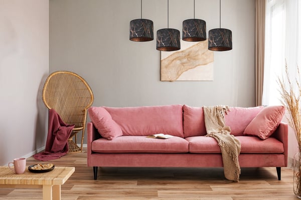 HÆNGELAMPE, LOFTKRONE, LAMPESKÆRM, MØNSTER, KOBBER