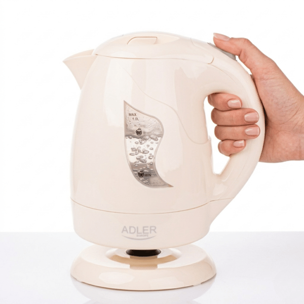 Adler elektrinen vedenkeitin 1L, moderni muotoilu, beige