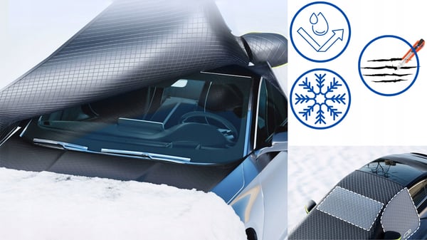 Frostbeskyttelsesmåtte til forrude, stor, beskyttende og frostbeskyttende