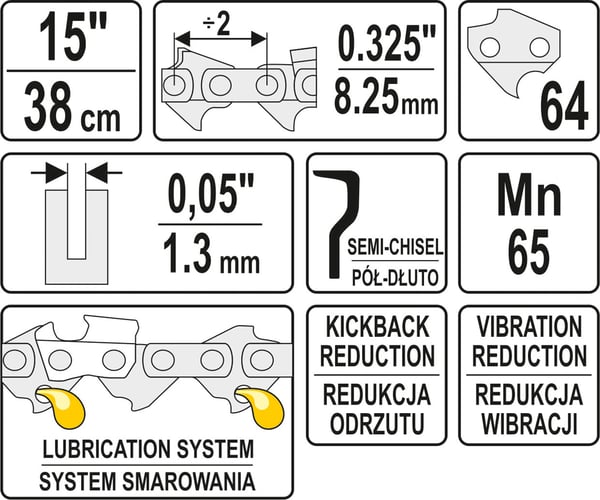 SÅGKEDJA 15'' .325 1.3MM 64T - YT-84945