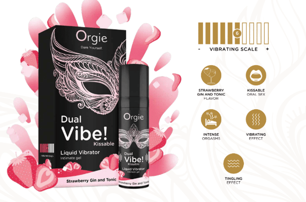 Orgies - Dual Vibe! Flydende Vibrator 15ml - Jordbær Gin og Tonic