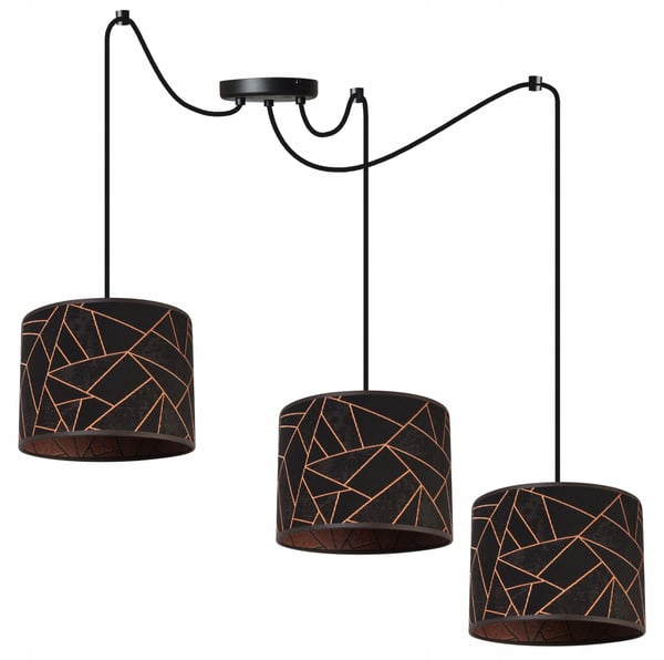 Lofthængende lampe, edderkoppemønster lampeskærm, kobber