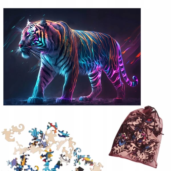Pedagoginen puupusle A3 Magic Tiger lapsille ja aikuisille 240 osaa suuret