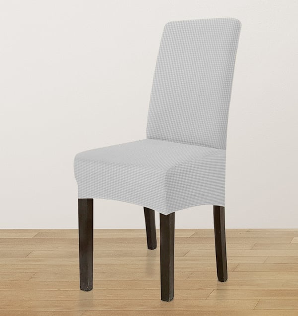 Klädsel stol tjockt jacquard ljusgrå storlek L högt ryggstöd 70cm