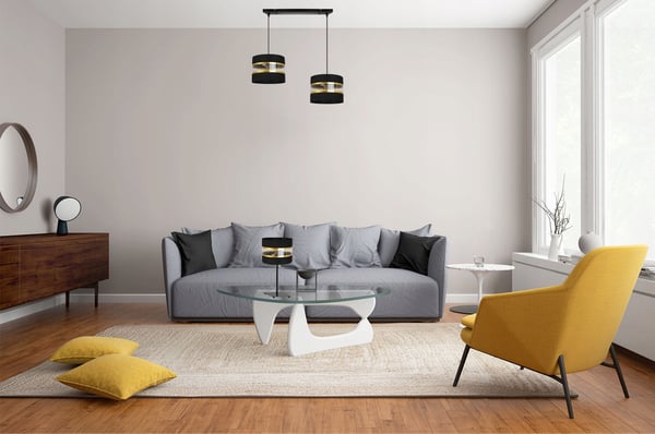 NATBORDLAMPE, ELEGANT GYLDET LAMPESKÆRM, 20 CM