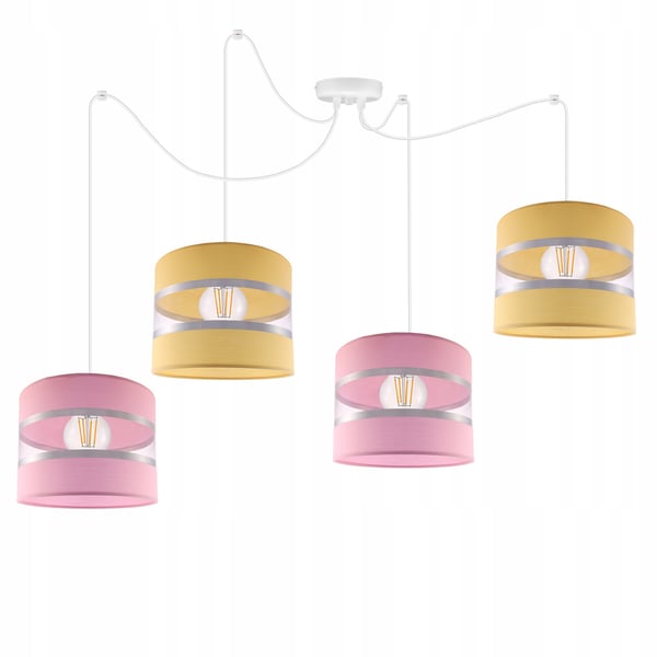 Lofthængende lampe med loftskrone og edderkopskærm