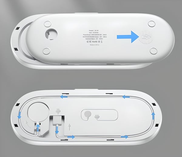 3-i-1 trådløs induktiv oplader til Apple Android iPhone Watch AirPods