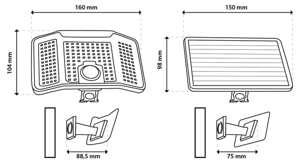 Lumiled - Solcellelampe halogen LED reflektor SMD projektør med bevægelses- og skumringssensor
