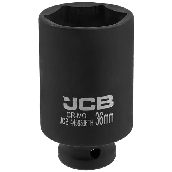 JCB DYB SLAGTOPPENØGLE, TYNDVÆGGET, 1/2" Cr-Mo, 6-kant, 36 mm