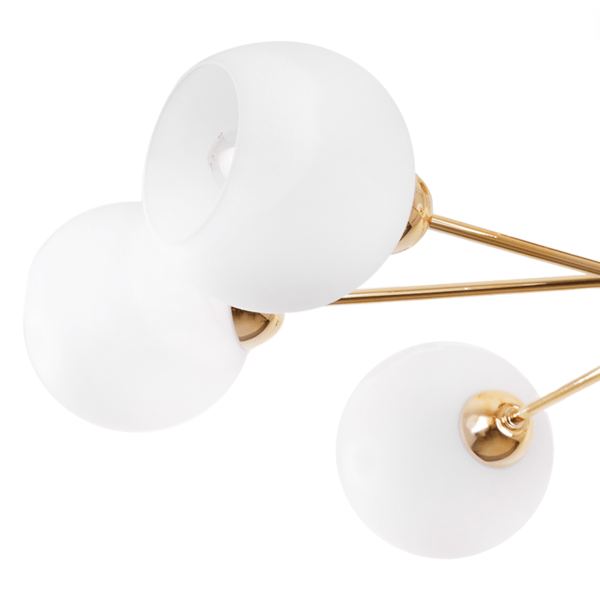 ASTURIA GULD LOFTLAMPE 6 FLAD HVID LAMPESKÆRME E27