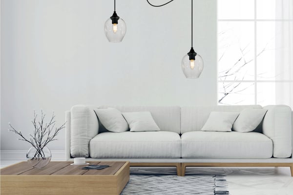 MODERNE LOFTHÆNGELAMPE I GLAS MED EDDEKRON