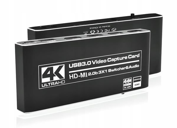 VIDEOOPTAGELSE HDMI 2.0 GRABBER 3x1 STREAMING 3 SKÆRMME - 1 SKÆRM USB-KORT