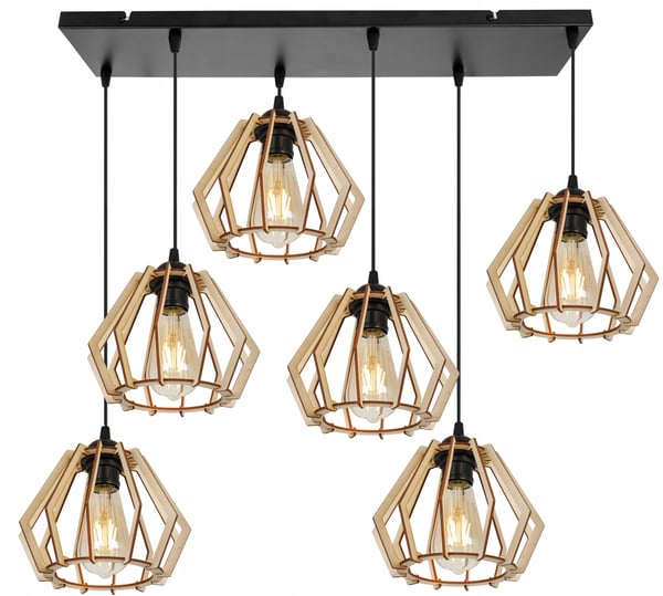 MODERN LED-TAKLAMPA I TRÄ