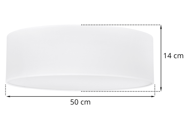 GAJA PLEXI-KATTOVALAISIN VALKOINEN 50CM E27