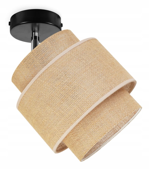 LOFTSLAMPE, VÆGLAMPE, LAMPESKÆRM, BOHO, JUTE, 20 CM