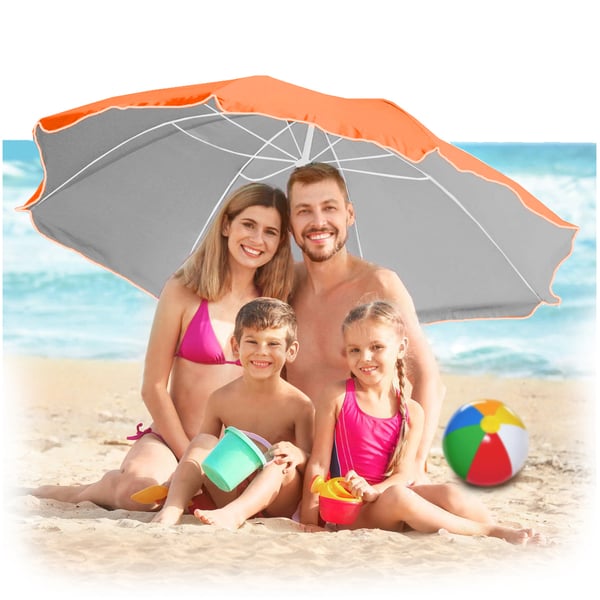 Koral strandparasol med UV-beskyttelse