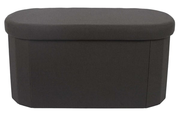 LUNO oval sitteputte med opbevaring, sort