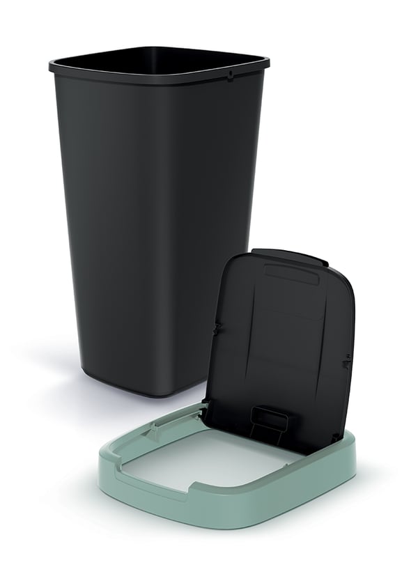 25L COMPACTA Q -roskakori vaaleanvihreä | Musta