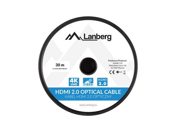 Lanberg M/M v2.0 HDMI-kaapeli 30m musta optinen AOC