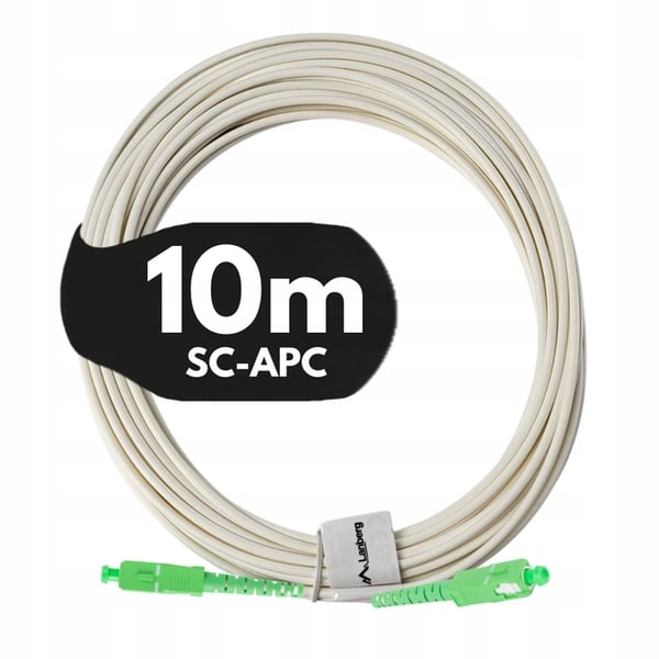 Lanberg SM SC/APC-SC/APC simplex fiberoptisk patchkabel 3,0 mm lszh G657A2 10m hvid
