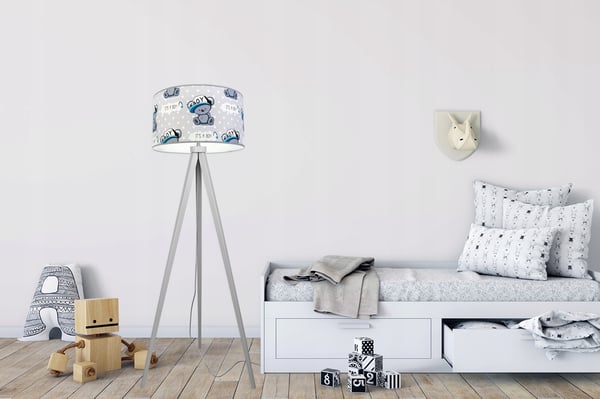 LOFT BØRNESTATIV LAMPE, LAMPESKÆRM, MØNSTER, LED