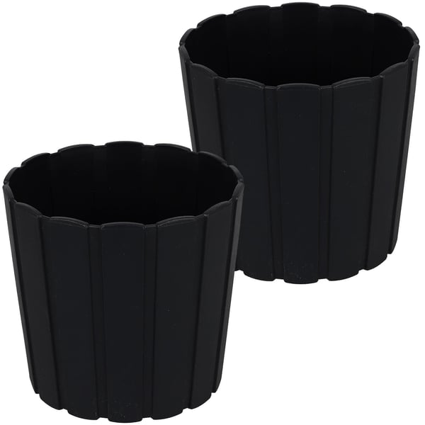 Plastkruka för blommor och örter på balkongen eller terrassen antracit 17 cm 2 st