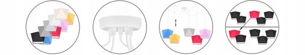 Lofthængende lampe med loftskrone og edderkopskærm