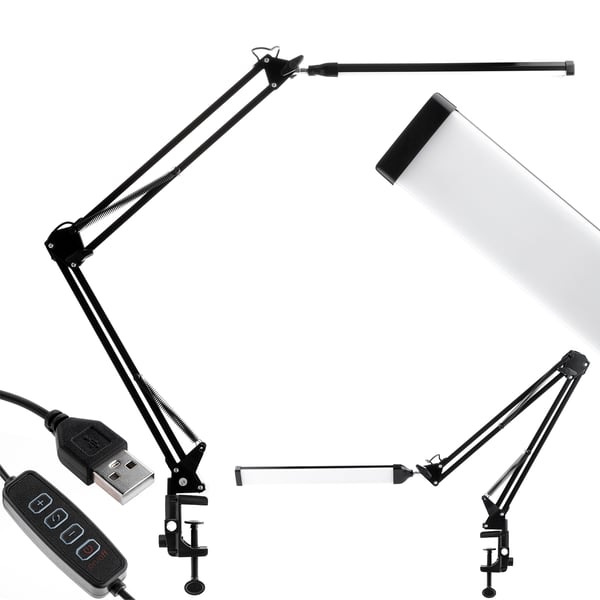 Pöytälamppu Piirustus LED 8W CCT USB Himmentävä COSMI Musta Lumiled
