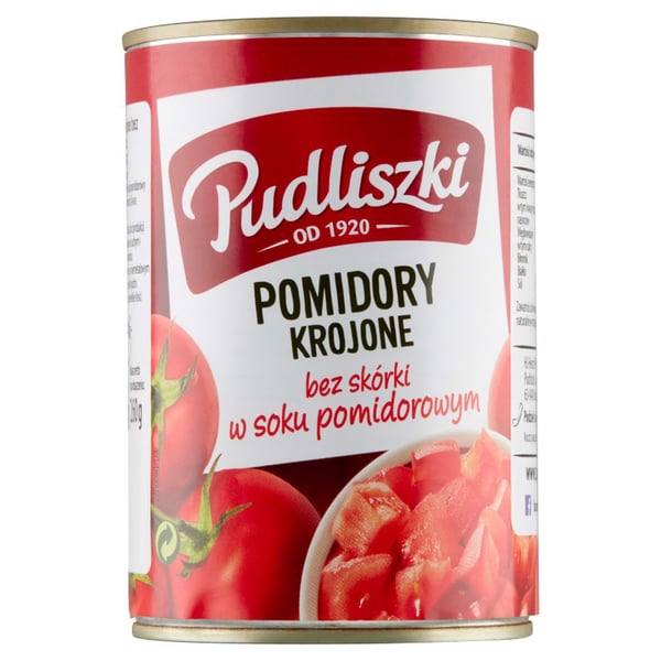 Pudliszki kuorittuja tomaatteja tomaattimehussa 400 g Pudliszki kuorittuja tomaatteja tomaattimehussa 400 g