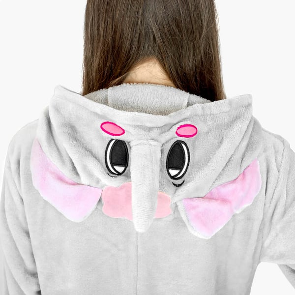Herre elefantpyjamas sjov voksen kigurumi onesie varm XL Onesie kostume grå elefant - M