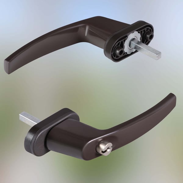 KOTARBAU® 4 st. fönsterhandtag med nyckel brun aluminium pulverlackerad lås 35 mm spindel