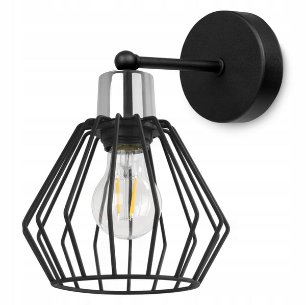 VÆGLAMPE, FIRKANTET LAMPE, METALLAMPE, TRÅD, LED