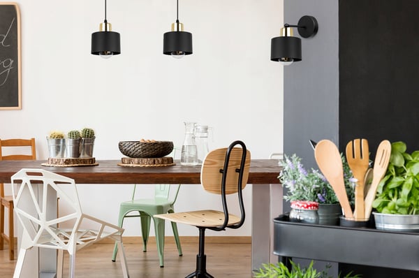 VÆGLAMPE, FIRKANTET LAMPE, LOFTSLAMPE, SORT LED-LAMPE