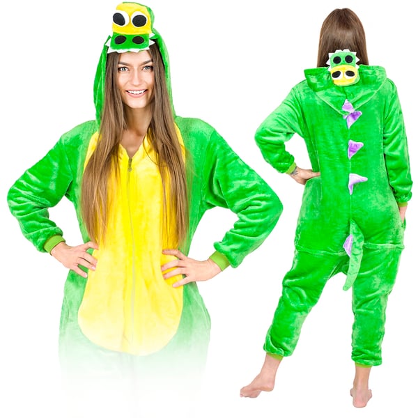 Kvinders kigurumi pyjamas krokodille varm heldragt XL heldragt A105 - S
