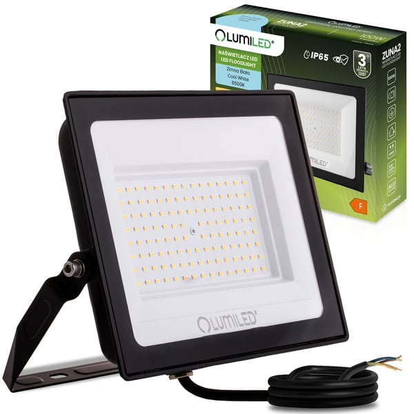 LED-valaisimet ZUNA2 100W 9000lm 6500K IP65 musta LUMILED