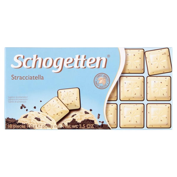 Schogetten Valkosuklaa kaakaohiutaleilla ja suklaalla 100 g