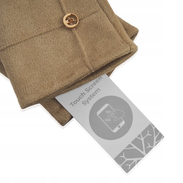 GFD-09 beige damhandskar i mocka