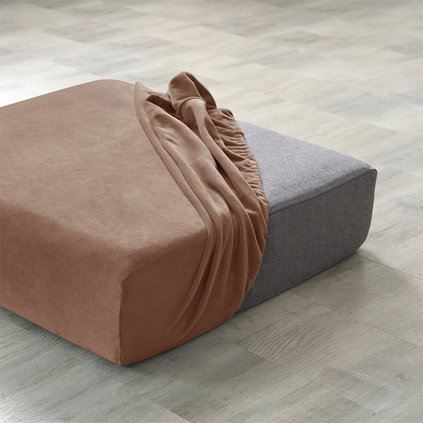 Sofföverdrag sammet brun 50-65cm