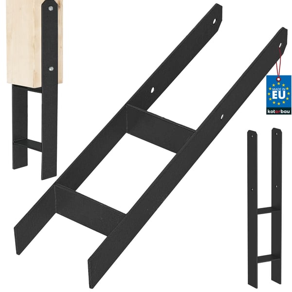 H-pelarhoved til indstøbning, sort, galvaniseret, 120 mm