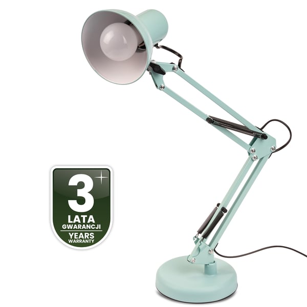 Työpöydän lamppu Piirustus pöytälamppu E27 TOBI Pastellin sininen Lumiled + pöydän kiinnike