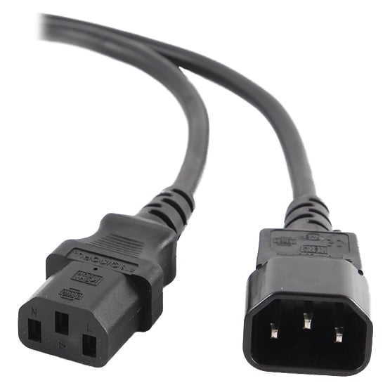Lanberg IEC 320 C13 -> C14 Strömkabel Förlängningssladd 1,8m VDE Svart