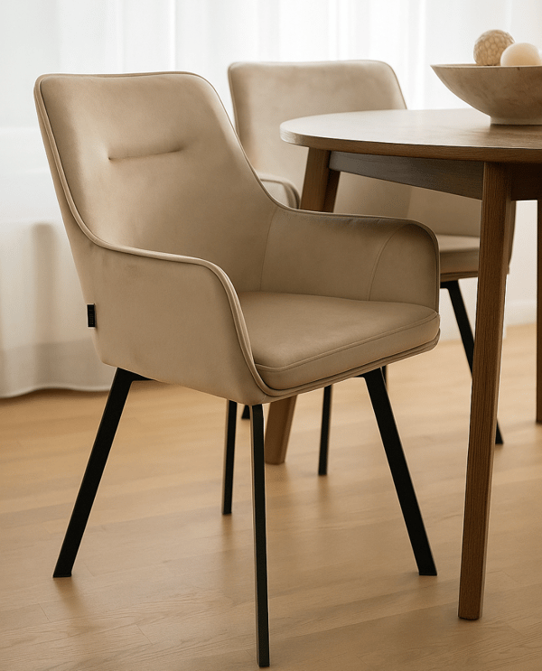 SWEN sammet beige snurrstol