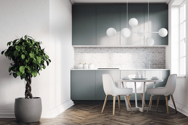 SIENA HVID LOFTLAMPE 6 FLADE HVIDE LAMPESKÆRME E14 LANGE ARME